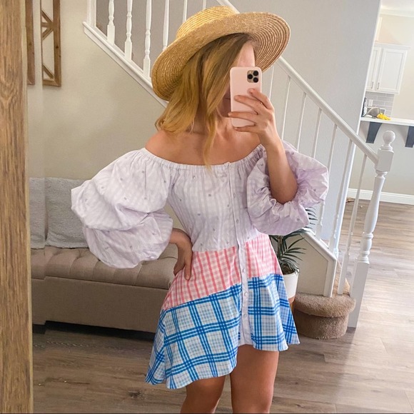 Rococo Sand Off the Shoulder Dress - Picture 1 of 8